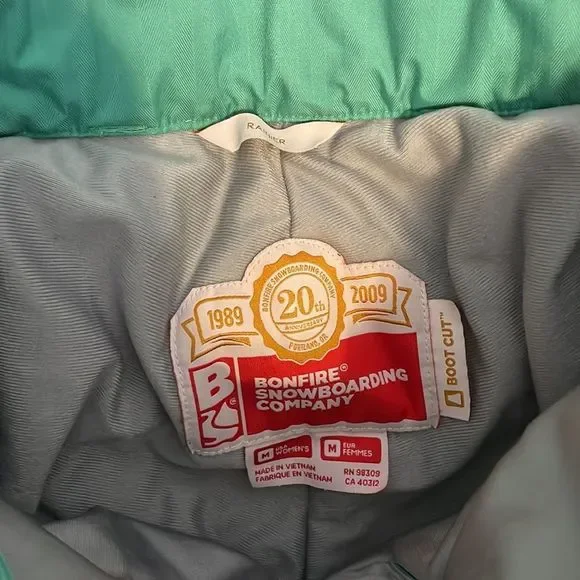 Bonfire snowboarding company Rainer Green Snowboarding pants - Picture 2 of 6